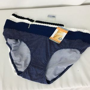 Warners Navy and White Polka Dot Underwear 3pk Set 2XL